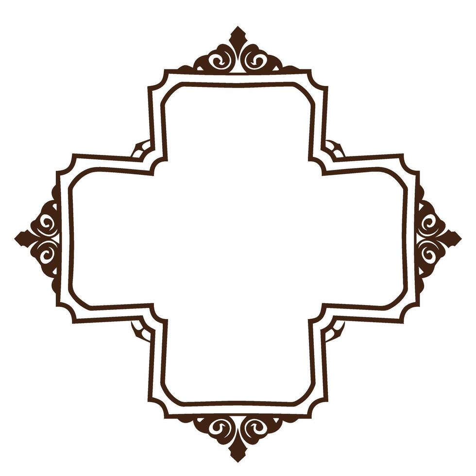 Elegant border outline with symmetrical flourish ideal decorative layout vector