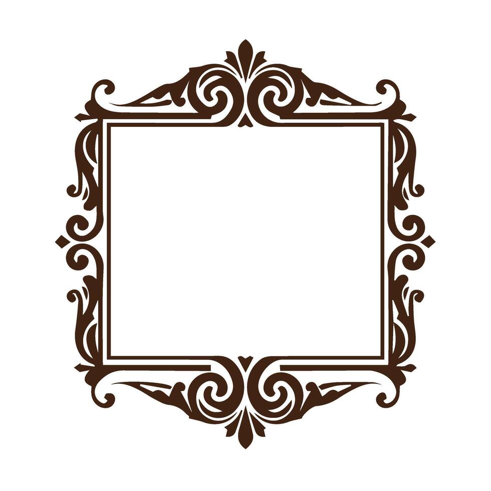 Old style ornamental frame with refined corners and formal decorative look vector