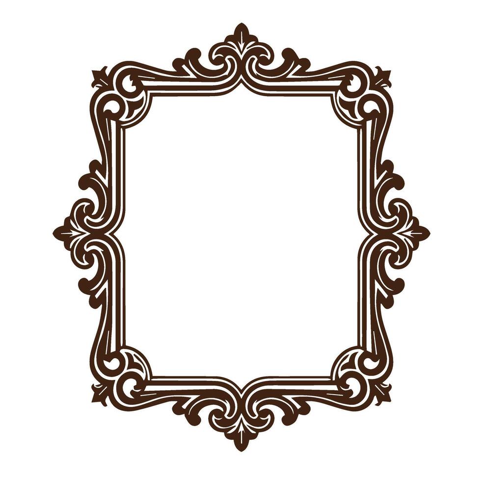 Elegant frame with curved flourish corners and classic decorative accents vector