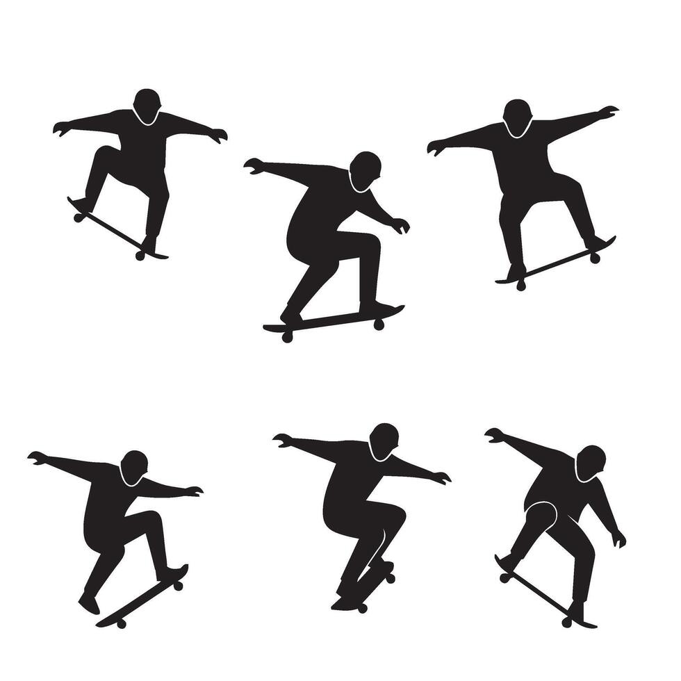 Skateboarding Jump Sequences Offering a Thrilling Perspective of Skate Sports vector