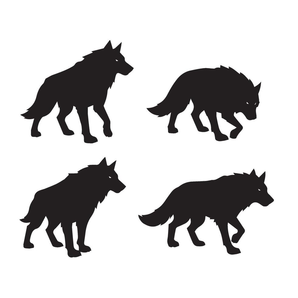 High-Quality Black Wolf Profile Designs for Professional Graphic Usage vector