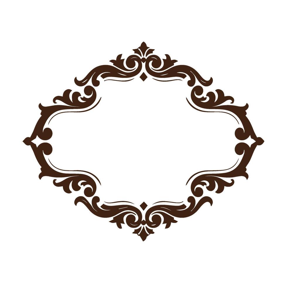 Elegant square border frame with detailed corners and scroll accent vector