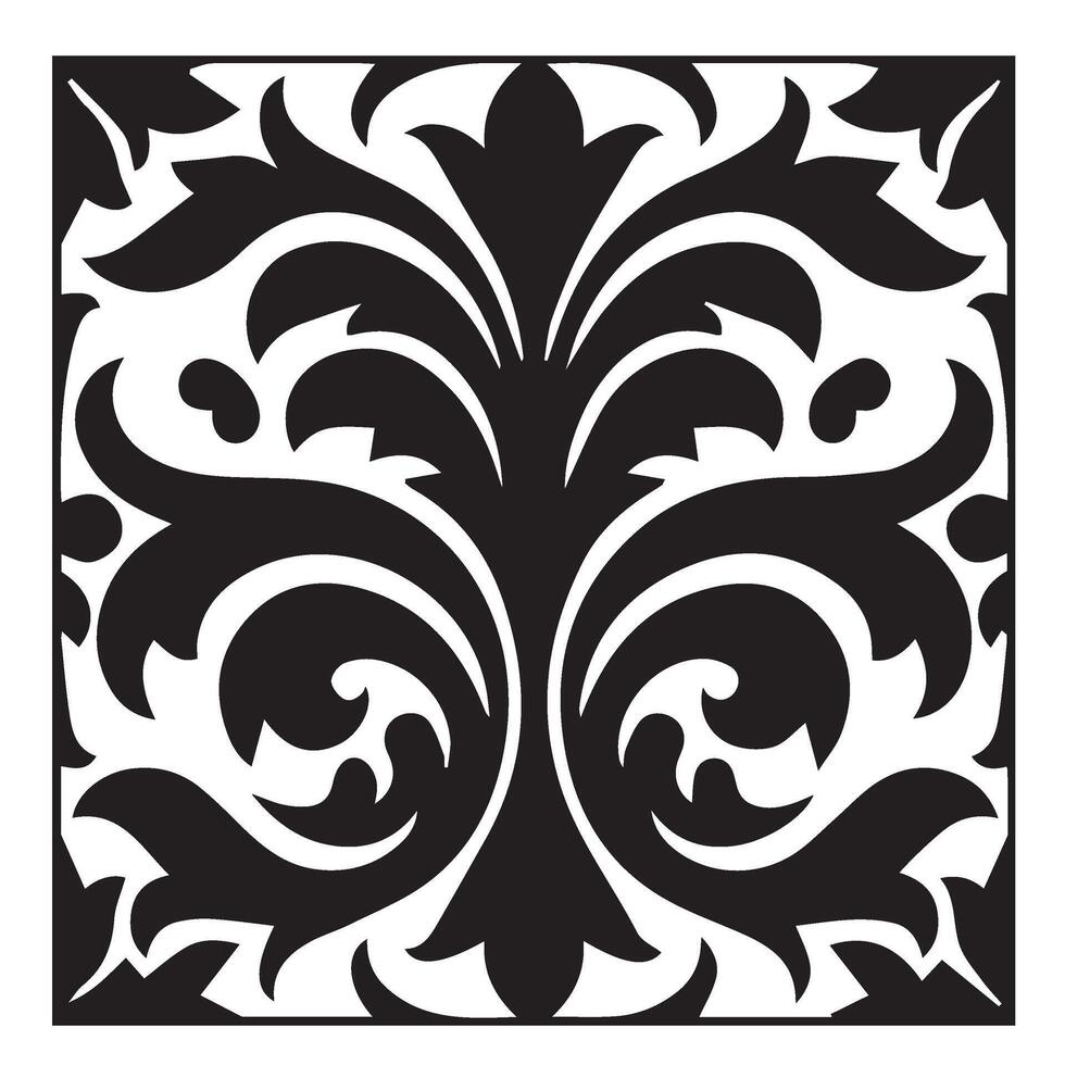 Elegant Black Floral Design Highlighting Delicate Ink Floral Patterns vector