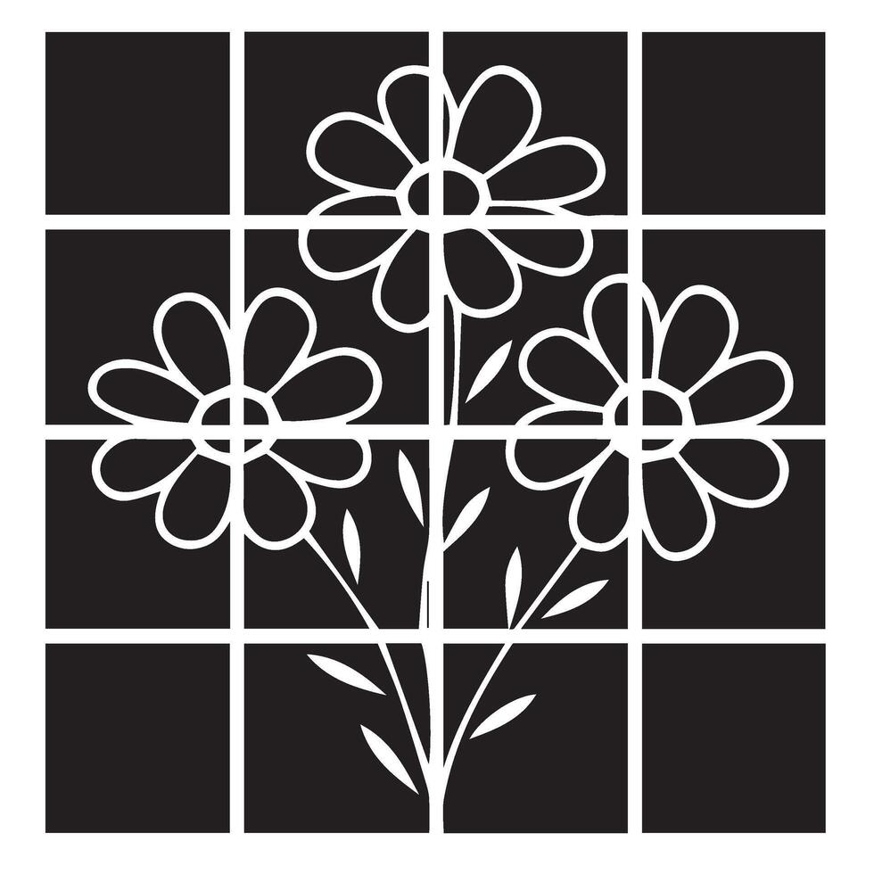 Ornamental Flower Graphic Consisting of Nature Based Artistic Flower Parts vector