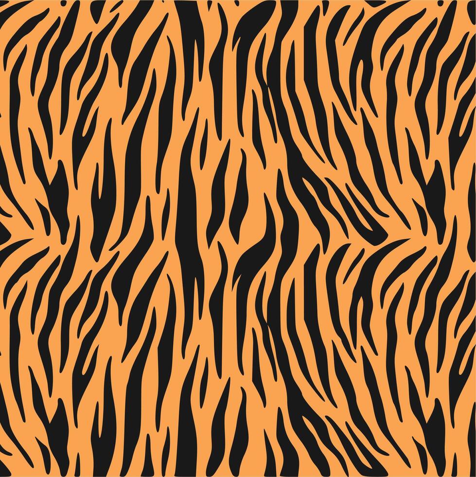 tiger stripe pattern seamless wild animal print design vector