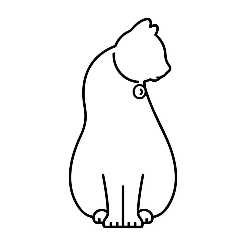 Simple line icon of a cat vector