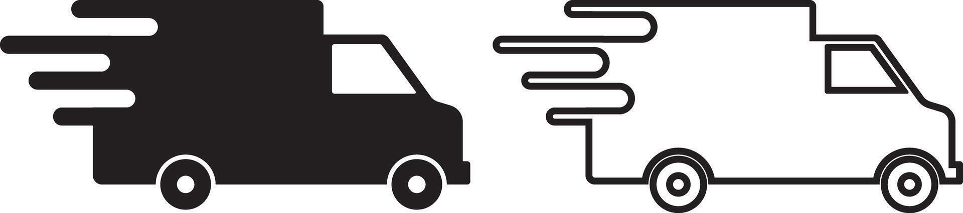 icon of a fast shipping delivery truck vector