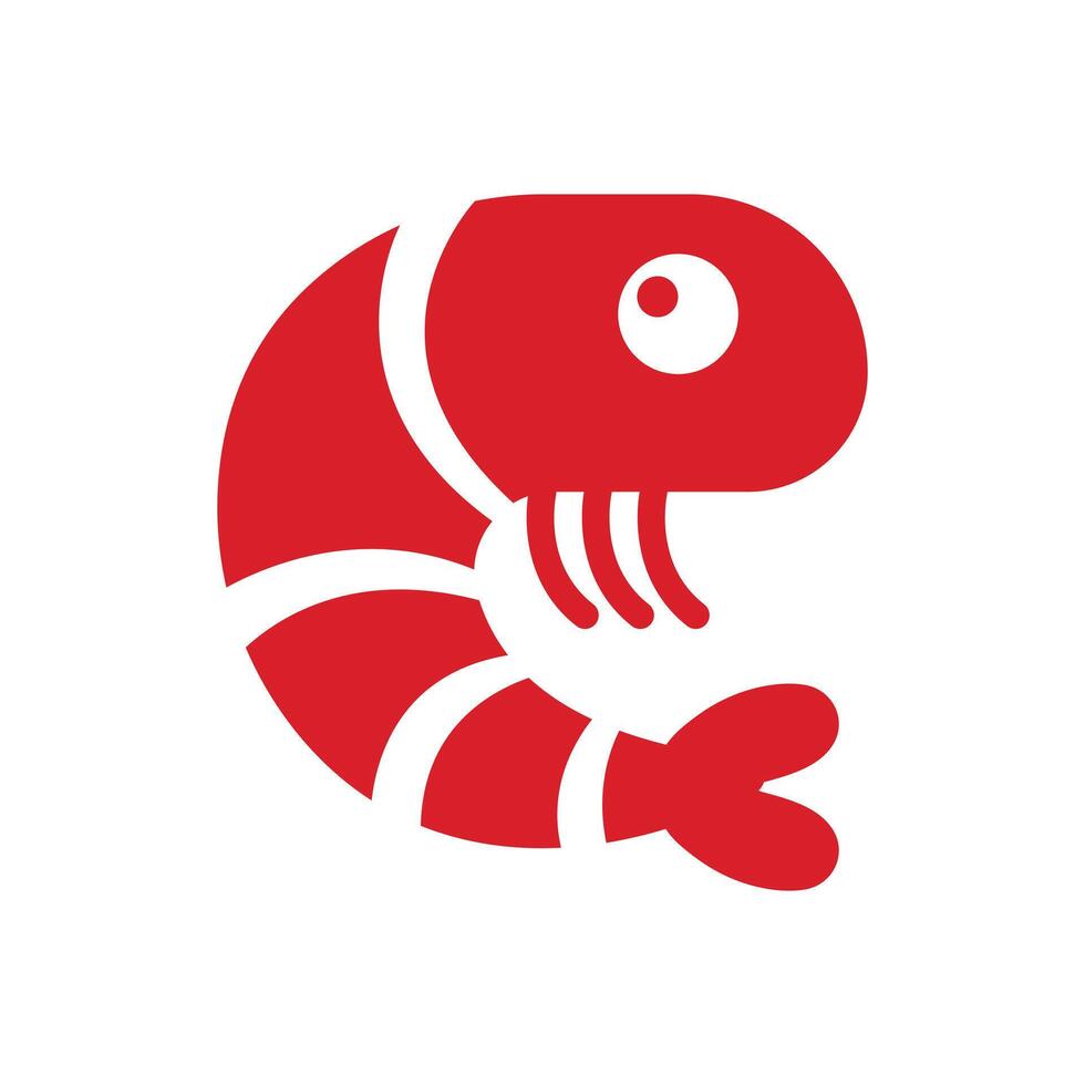 Cute orange shrimp cartoon logo for branding vector