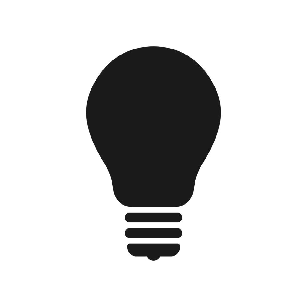 Black icon of a light bulb symbol vector