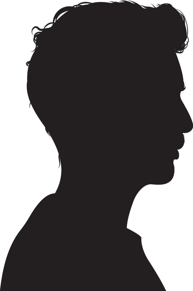 Silhouette of man face from side view vector