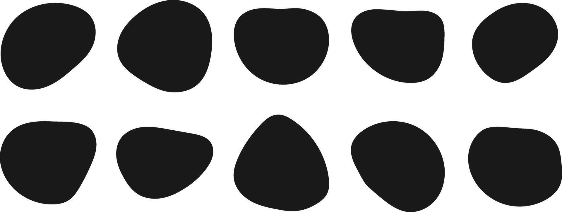 abstract icon set featuring rounded blob-shaped designs vector