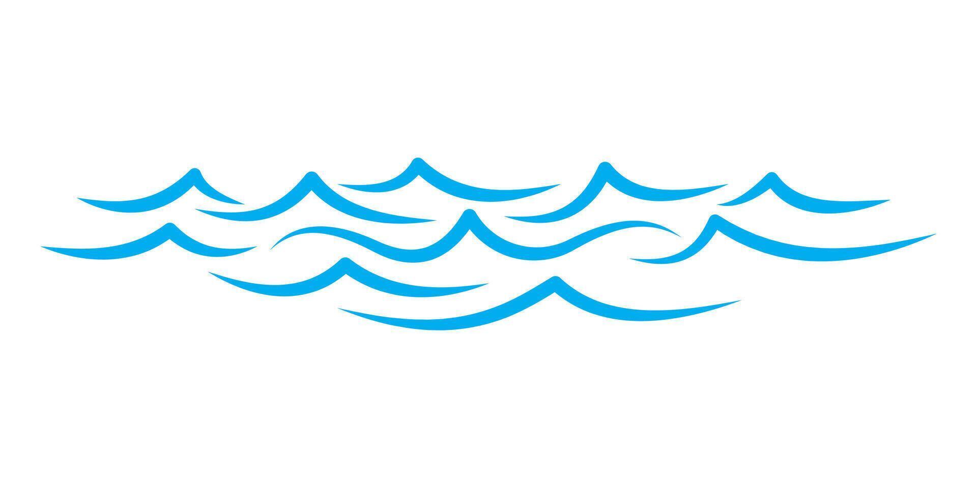 Flowing blue wave border for decorative use vector