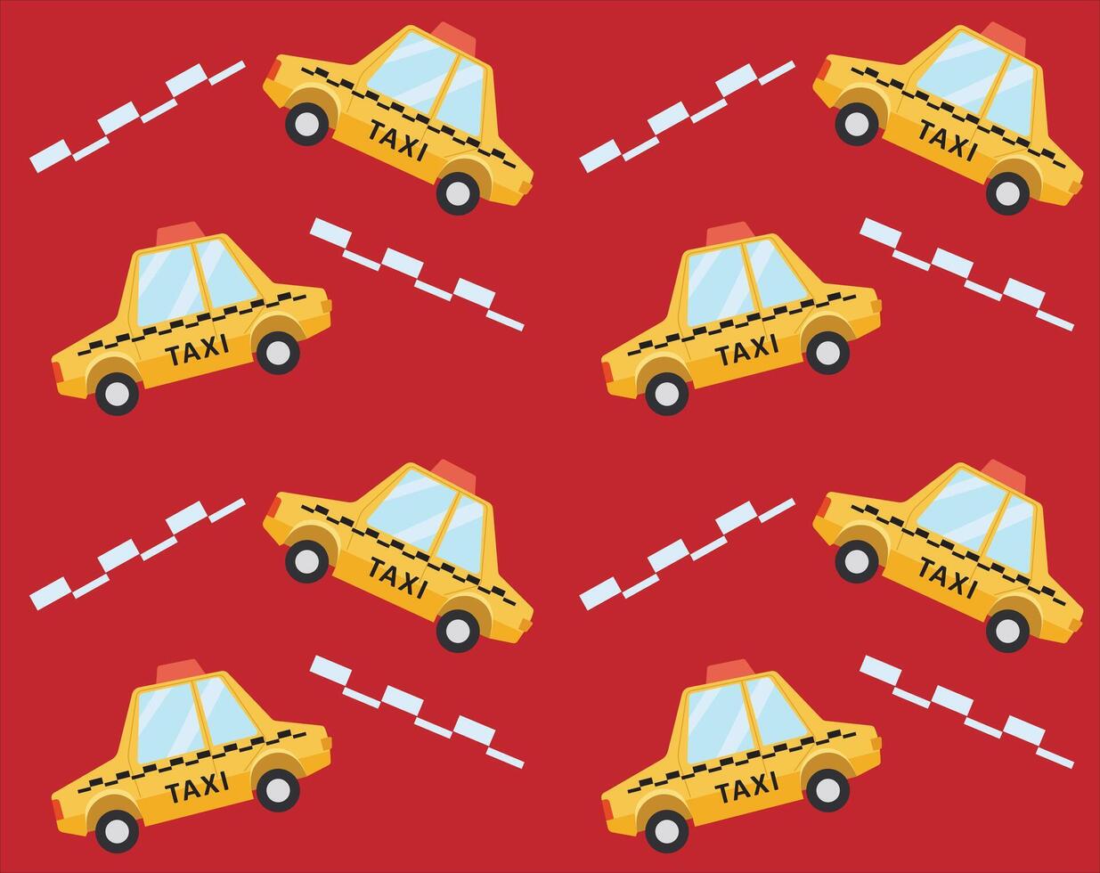 Zigzag pattern of taxis with red background vector