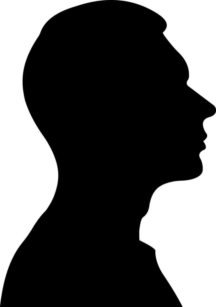 Side view silhouette of male face vector