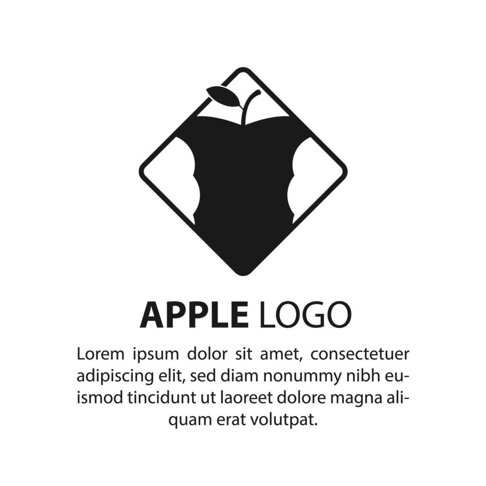 monochrome icon of the Apple logo with a crack design vector