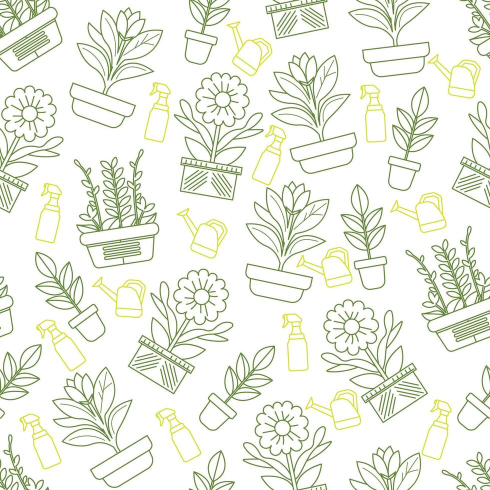Green outline design of a pot with pattern vector