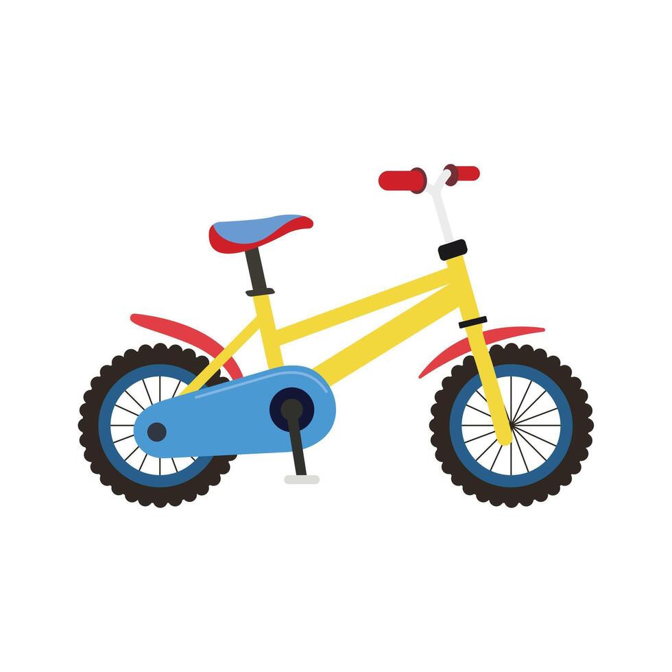 Flat illustration of yellow bicycle icon vector