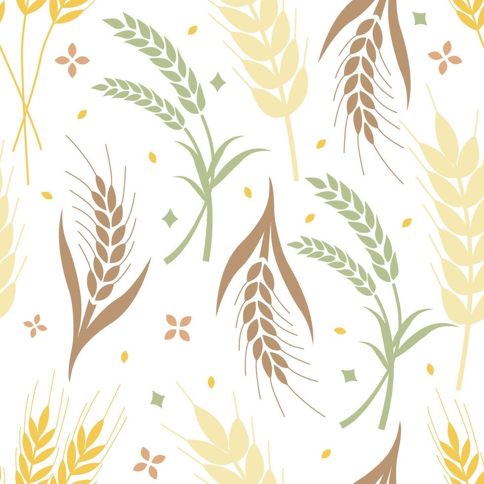 wheat pattern with color background for design vector