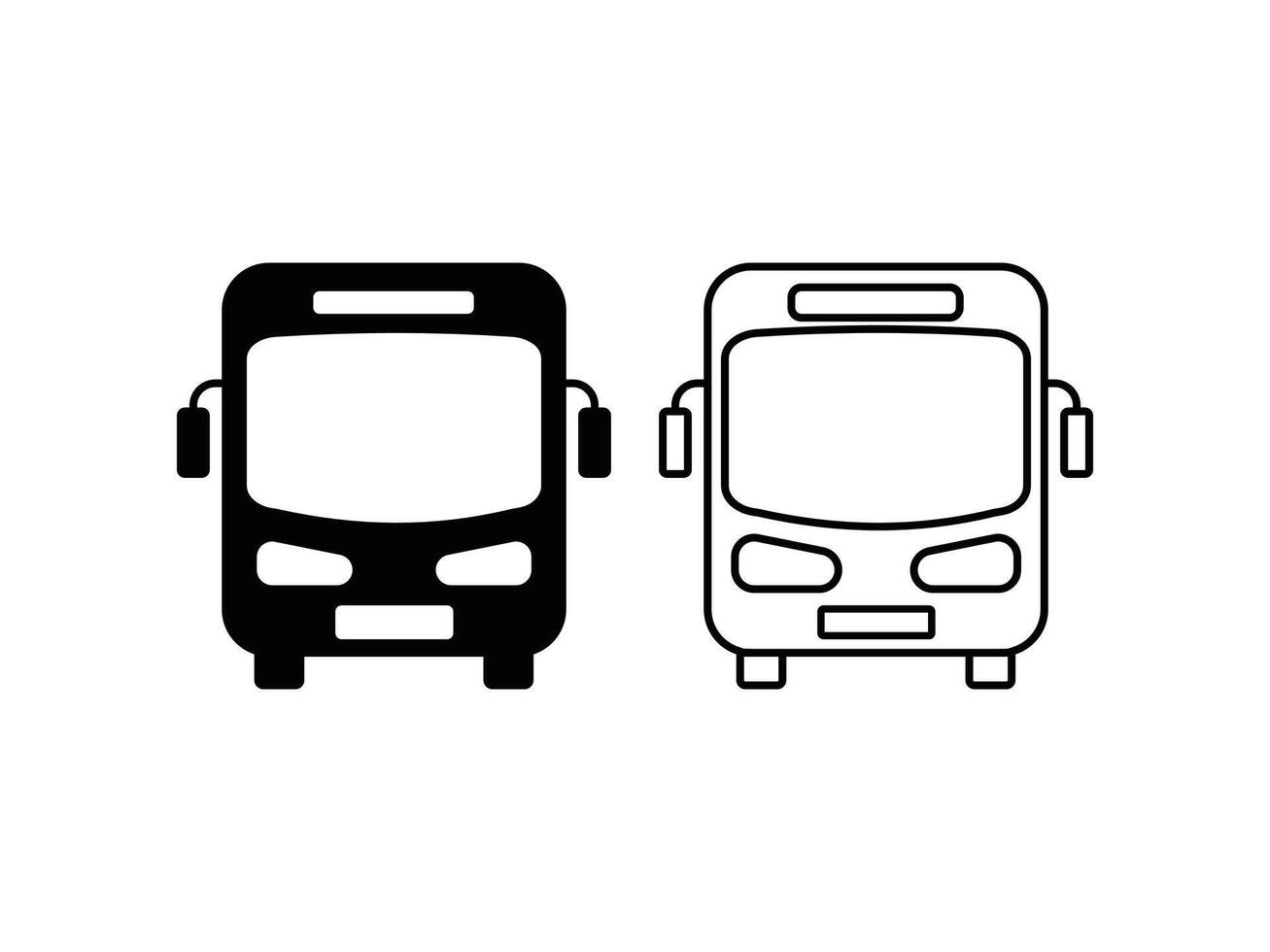 Set of icons featuring different bus designs vector