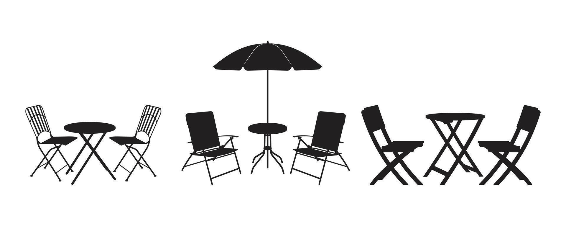 Set of three different lounge chair designs vector