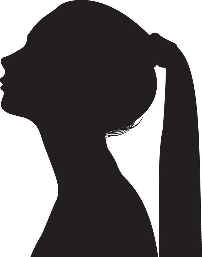 Silhouette of woman with long flowing hair vector