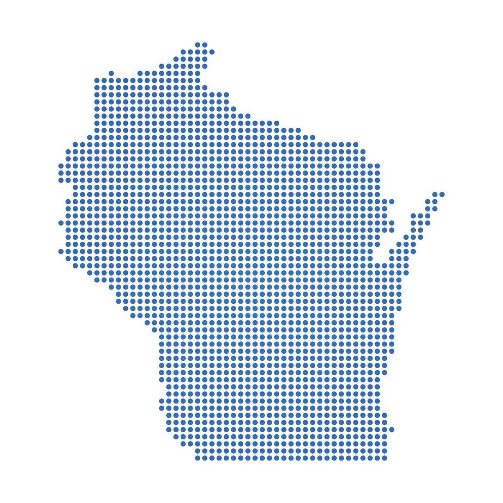 Wisconsin state silhouette filled with blue dots vector