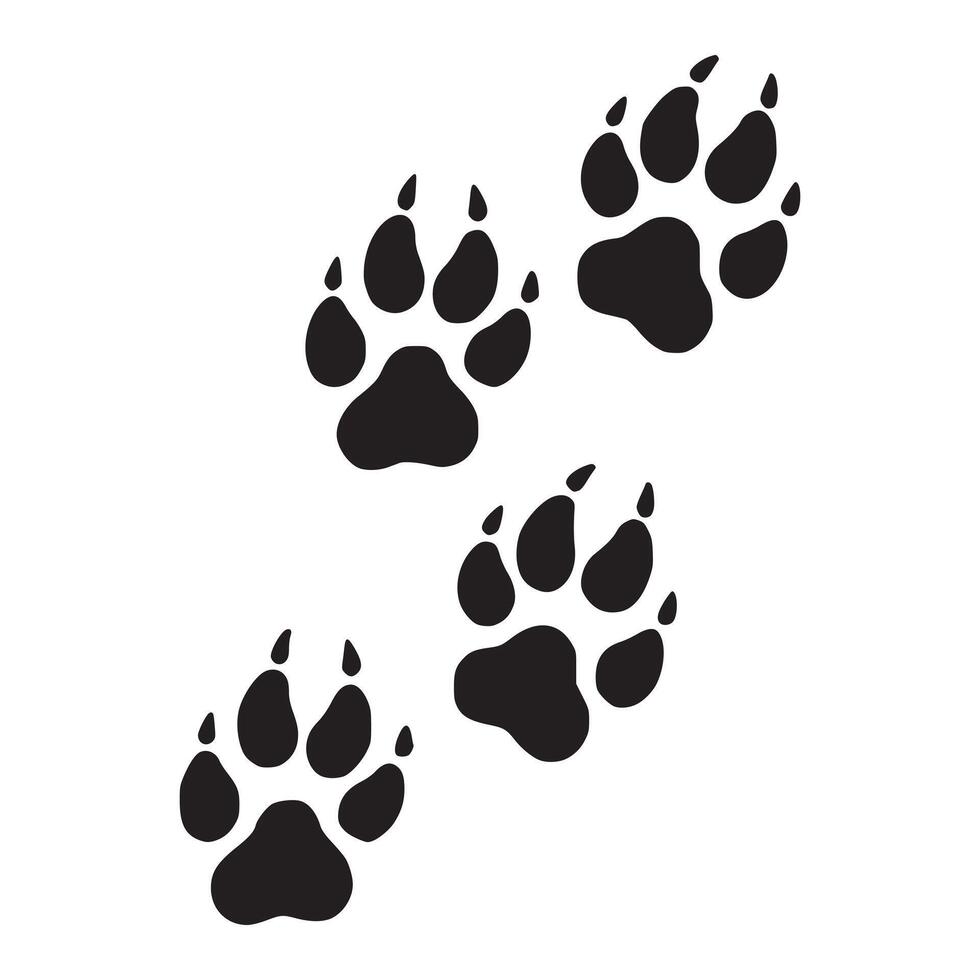 icon of black bear footprint silhouette vector