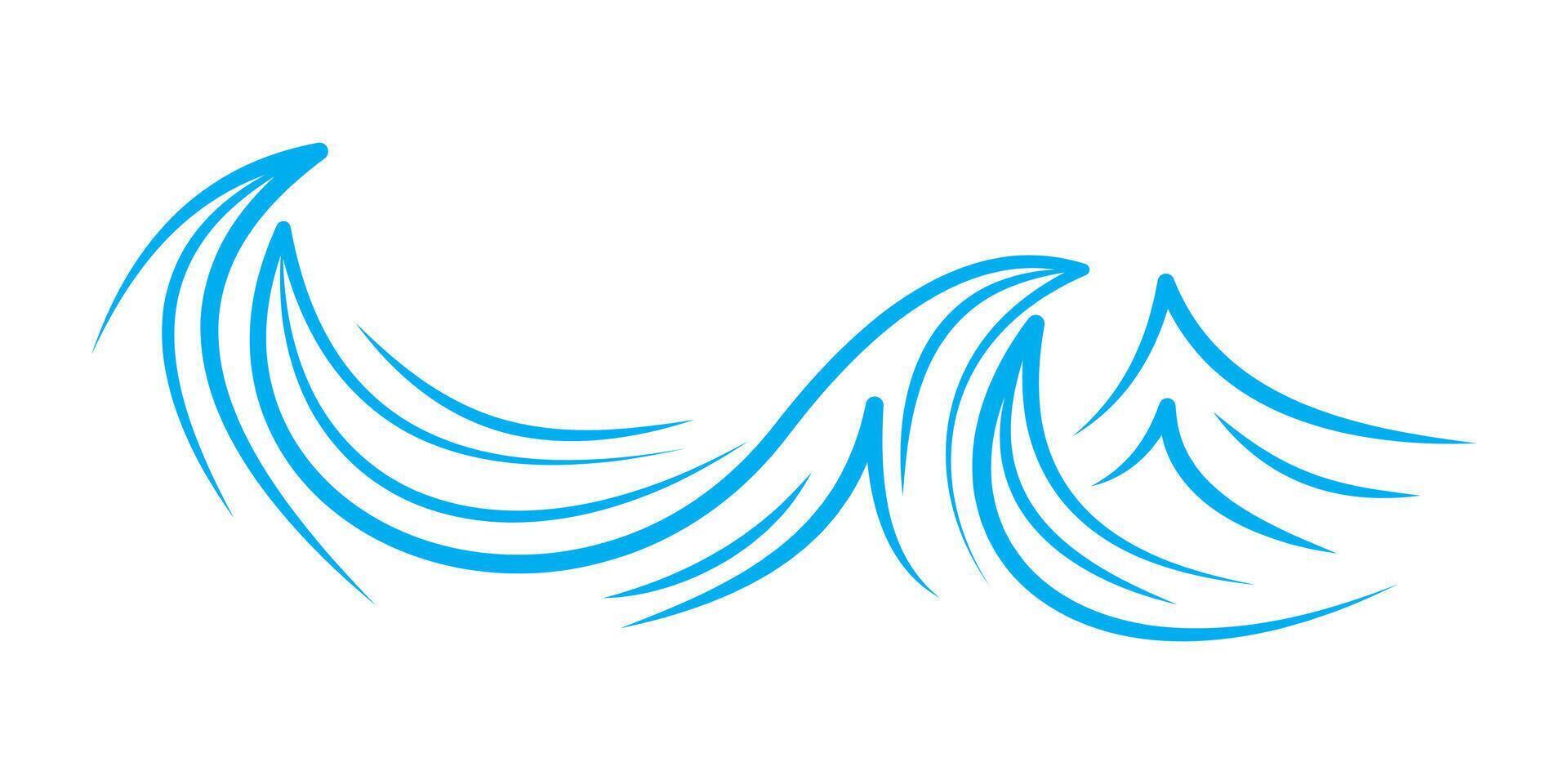 Decorative blue water wave border pattern vector