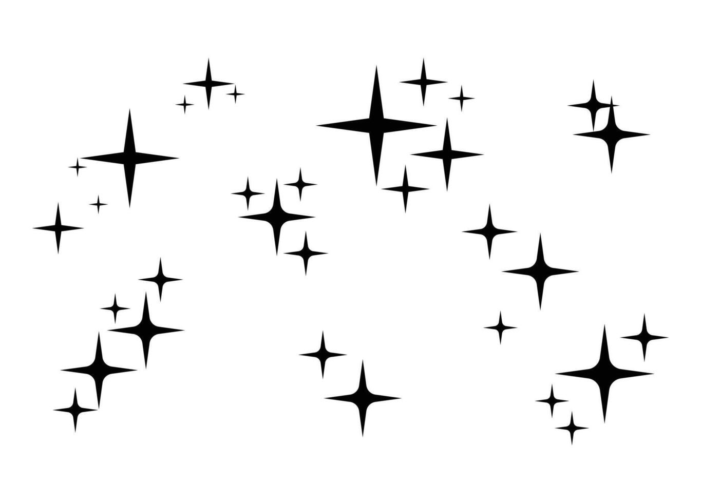 Various black star forms in collection vector