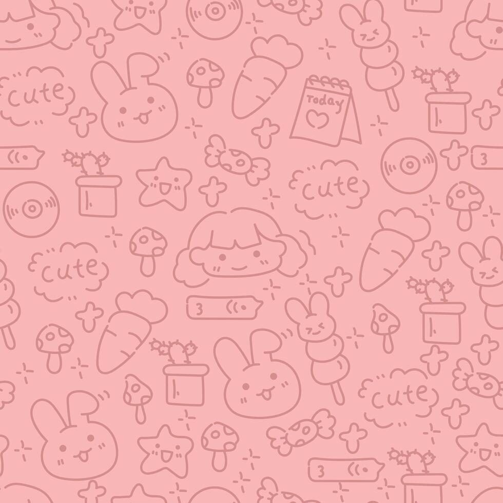 Soft pink cute doodle carrot design for children vector