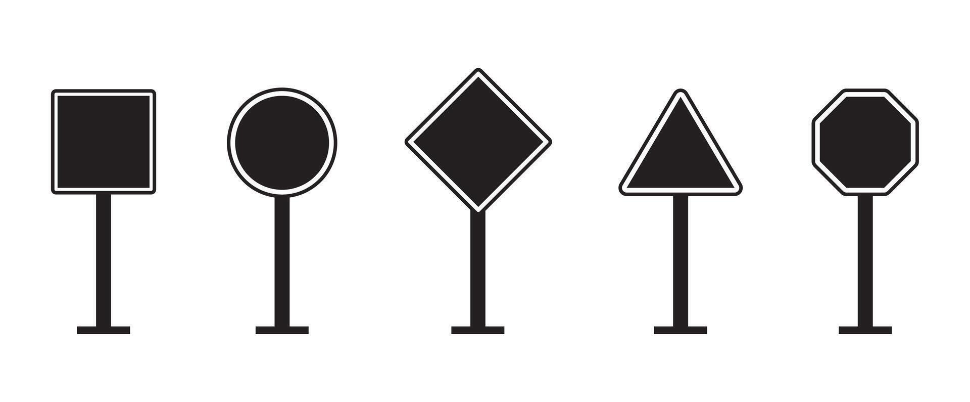 Blank street sign shown in silhouette style vector