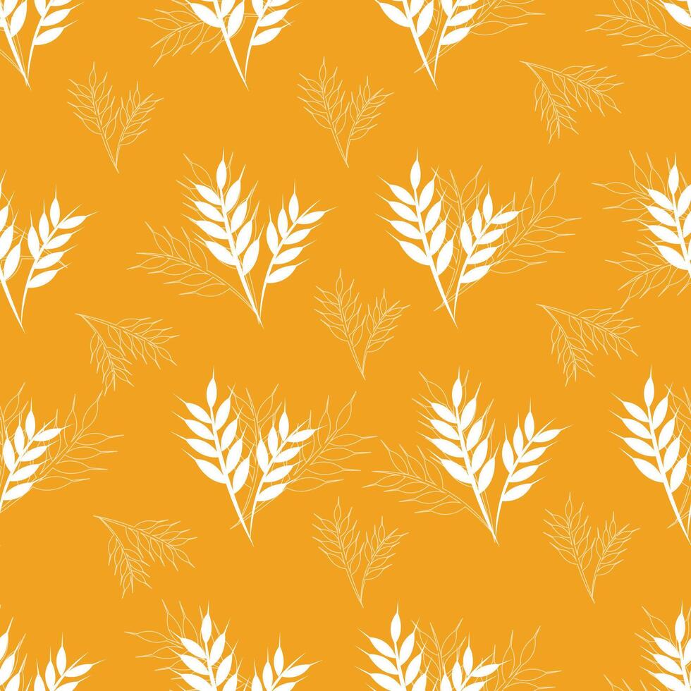 Wheat pattern design on white and yellow background vector