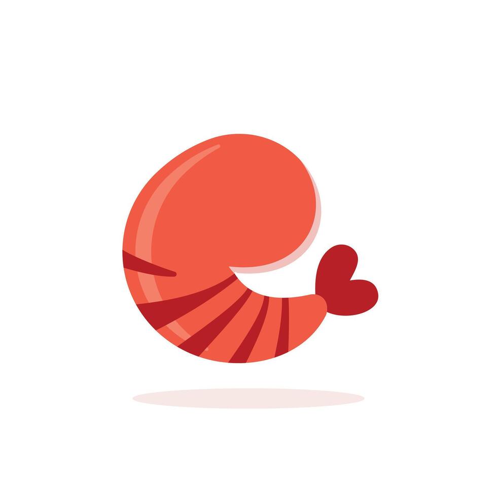 Isolated shrimp illustration with flat style vector
