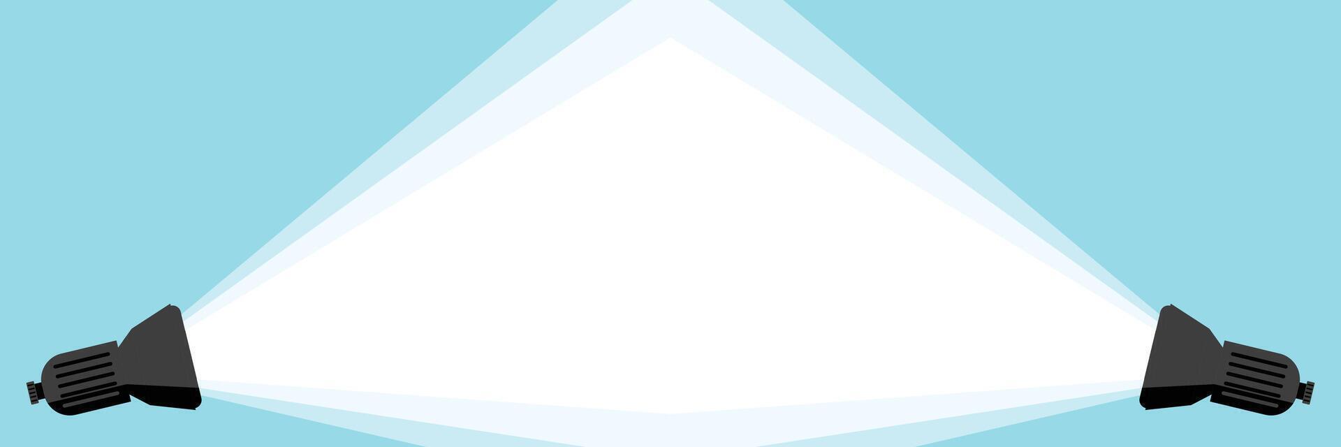 Flat design spotlight on blue background illustration vector