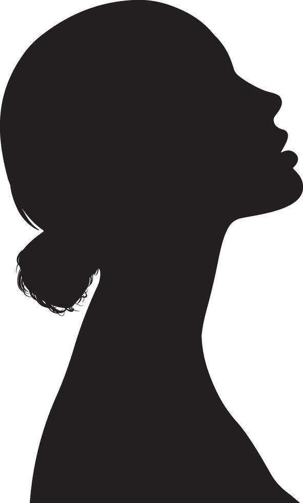 Silhouette of womans face from side view vector