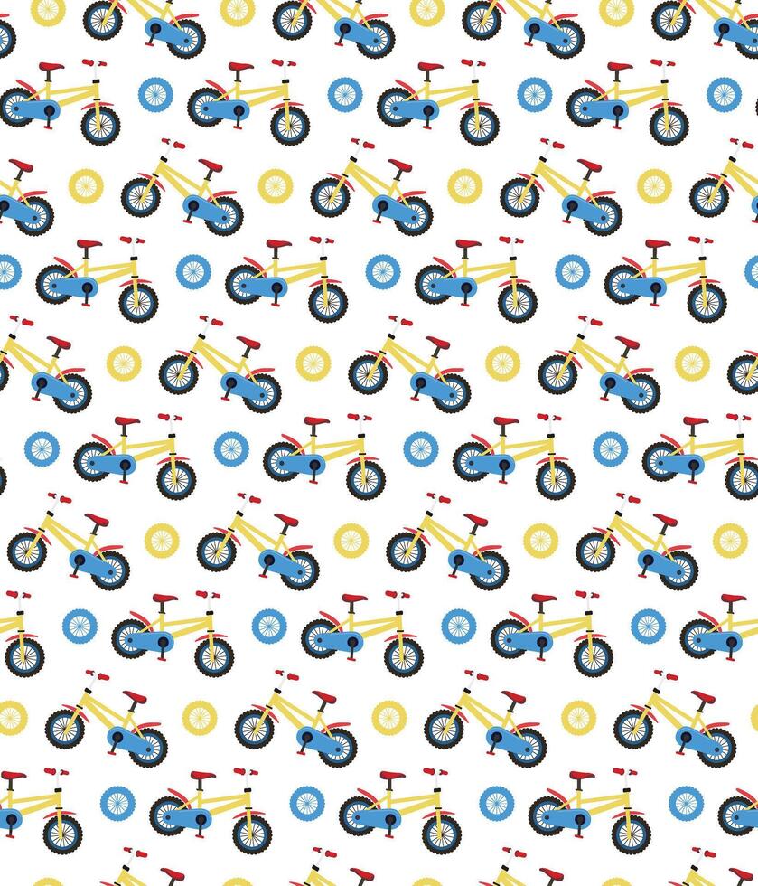 design of a kids bike pattern for decoration vector