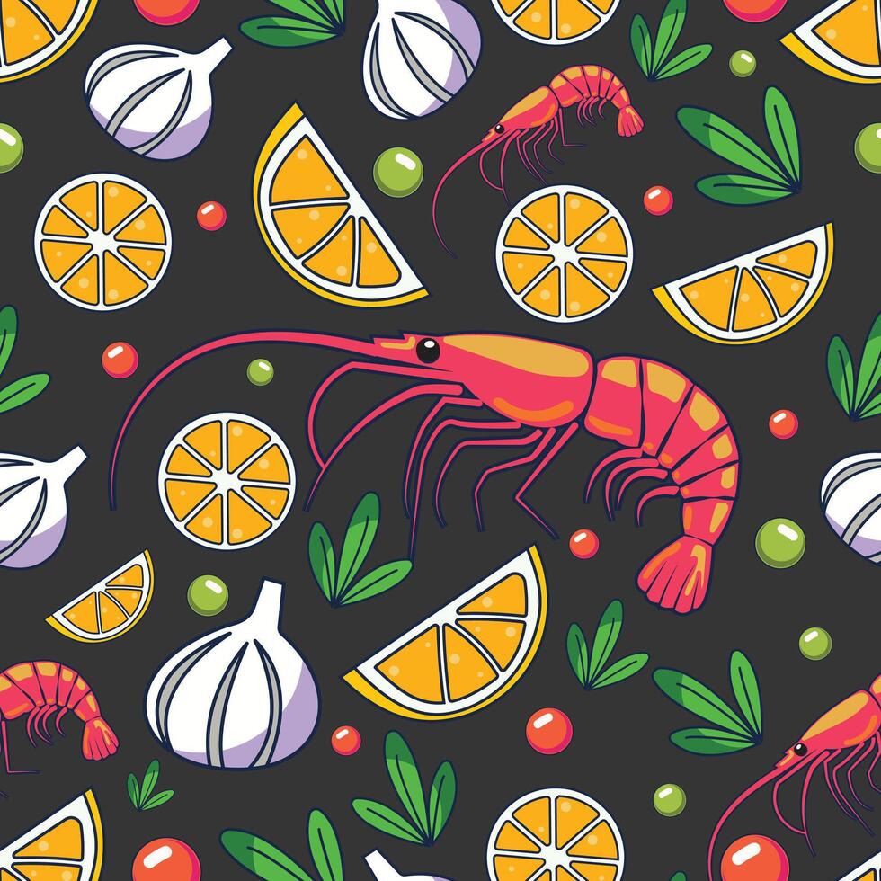 Flat shrimp design for seafood theme vector