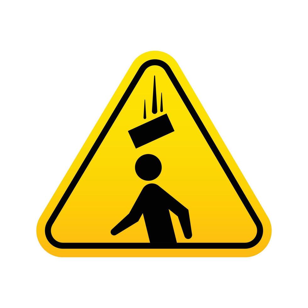Hazard warning sign for falling debris areas vector