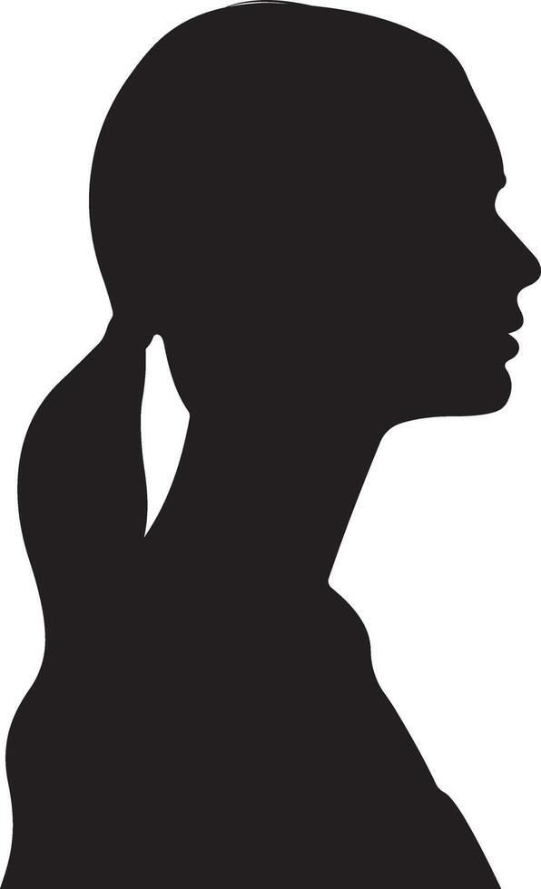 Silhouette of womans face expressing calmness vector