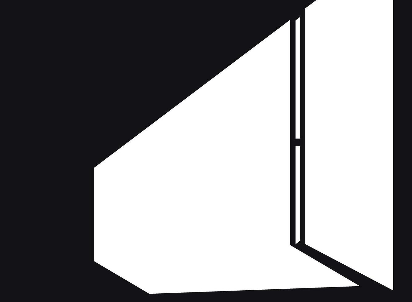 Stylized black window icon with shadow effect vector