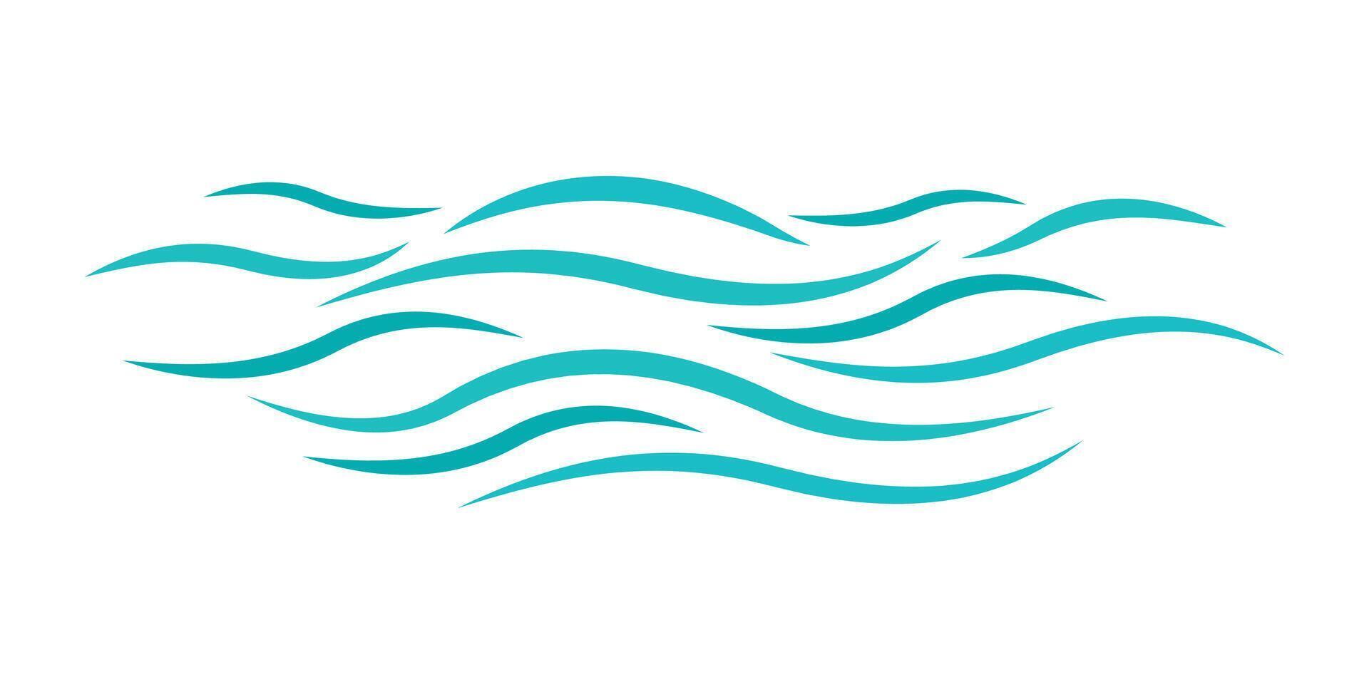 Decorative border with blue and green waves vector