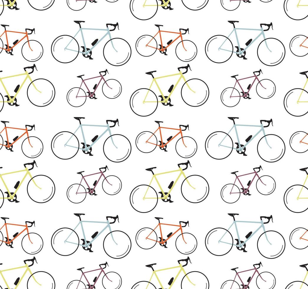 Simple bike pattern with colorful frame design vector