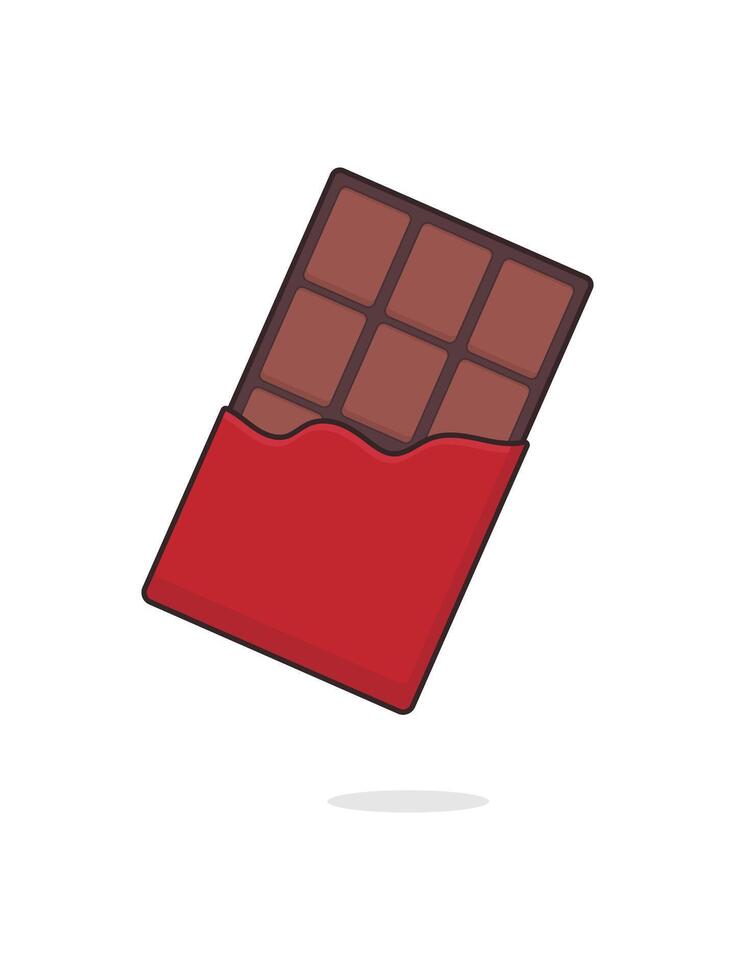 Flat design of cartoon chocolate bar icon vector