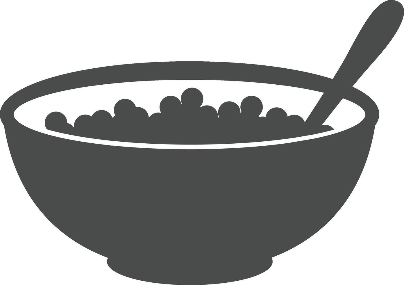 icon of a bowl of cereal with milk vector