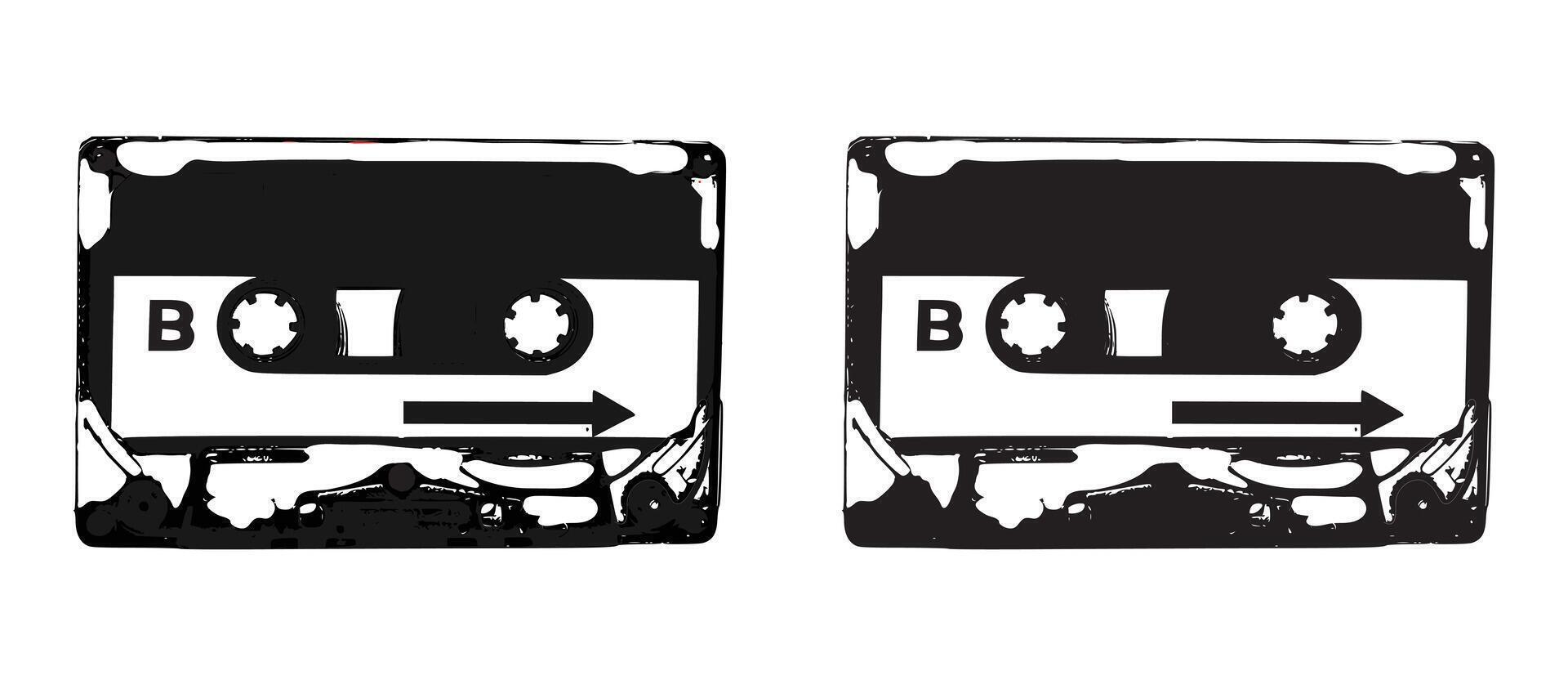 Retro style vintage cassette icons in vector