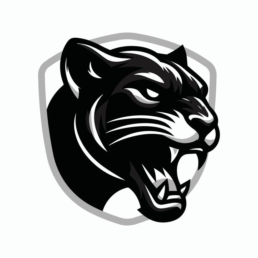 Bold panther head logo in design vector