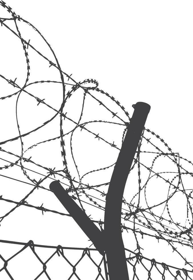 Fence wire and posts design isolated on white vector