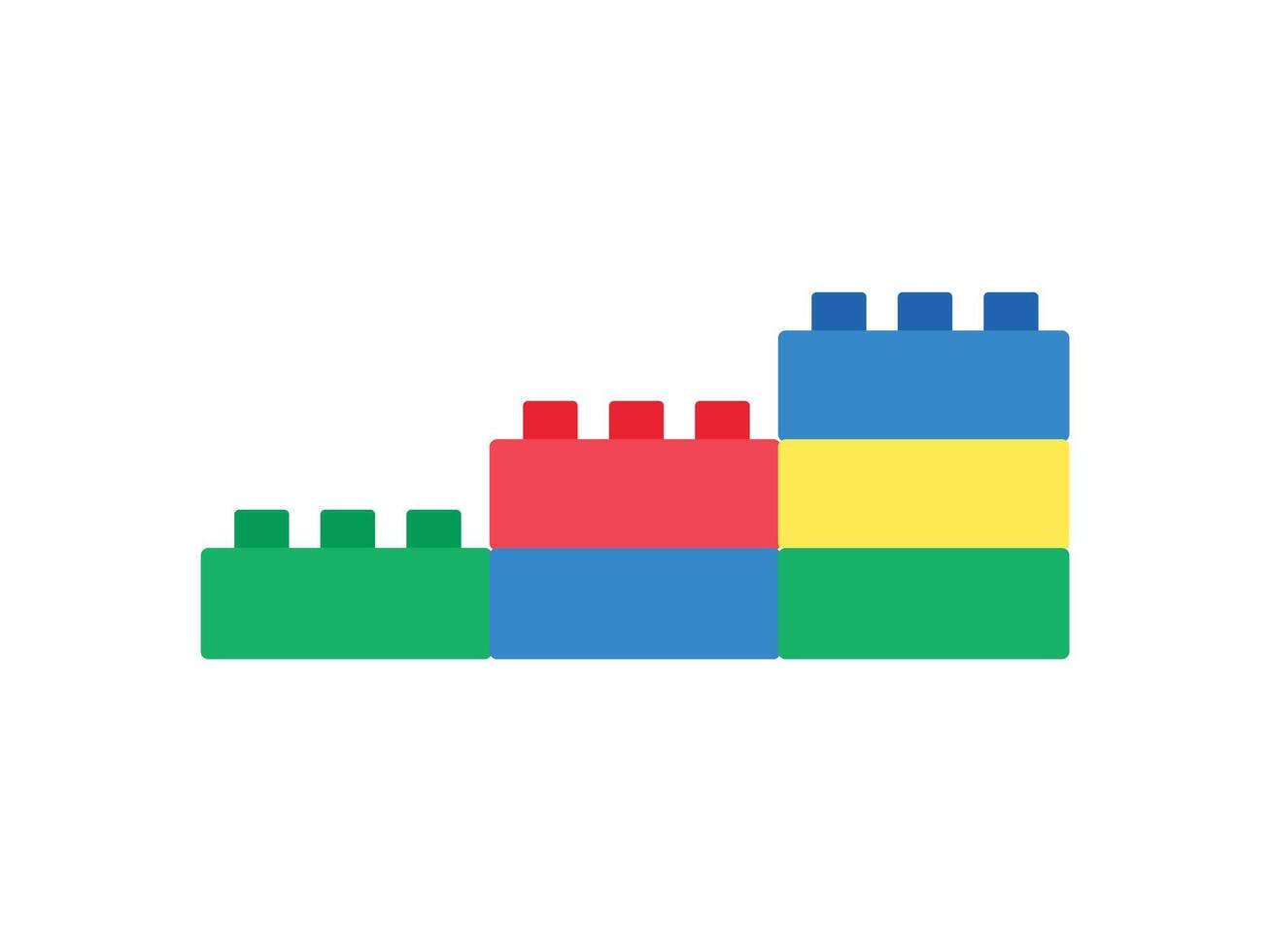 Flat design of building block toys in a vector