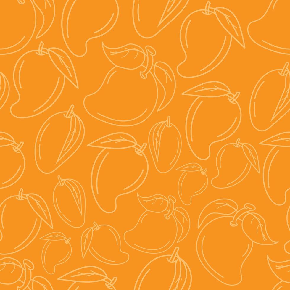 Orange and white mango line pattern design vector