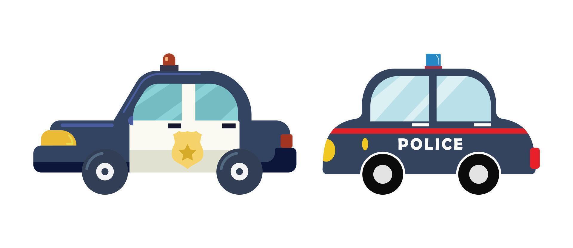 Flat design of police car cartoon illustration vector